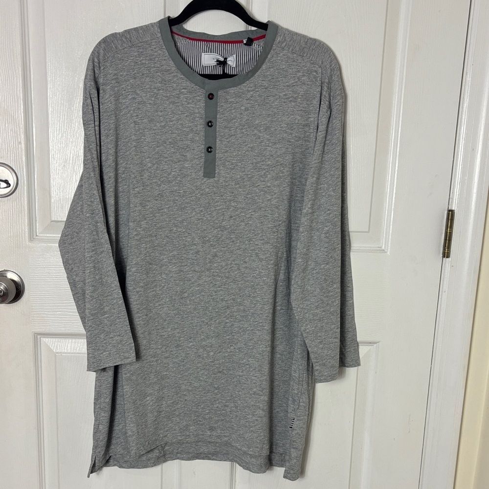 NEW NWT FIVE FOUR Trabuco Grey long sleeve Henley shirt lightweight cotton XXL
